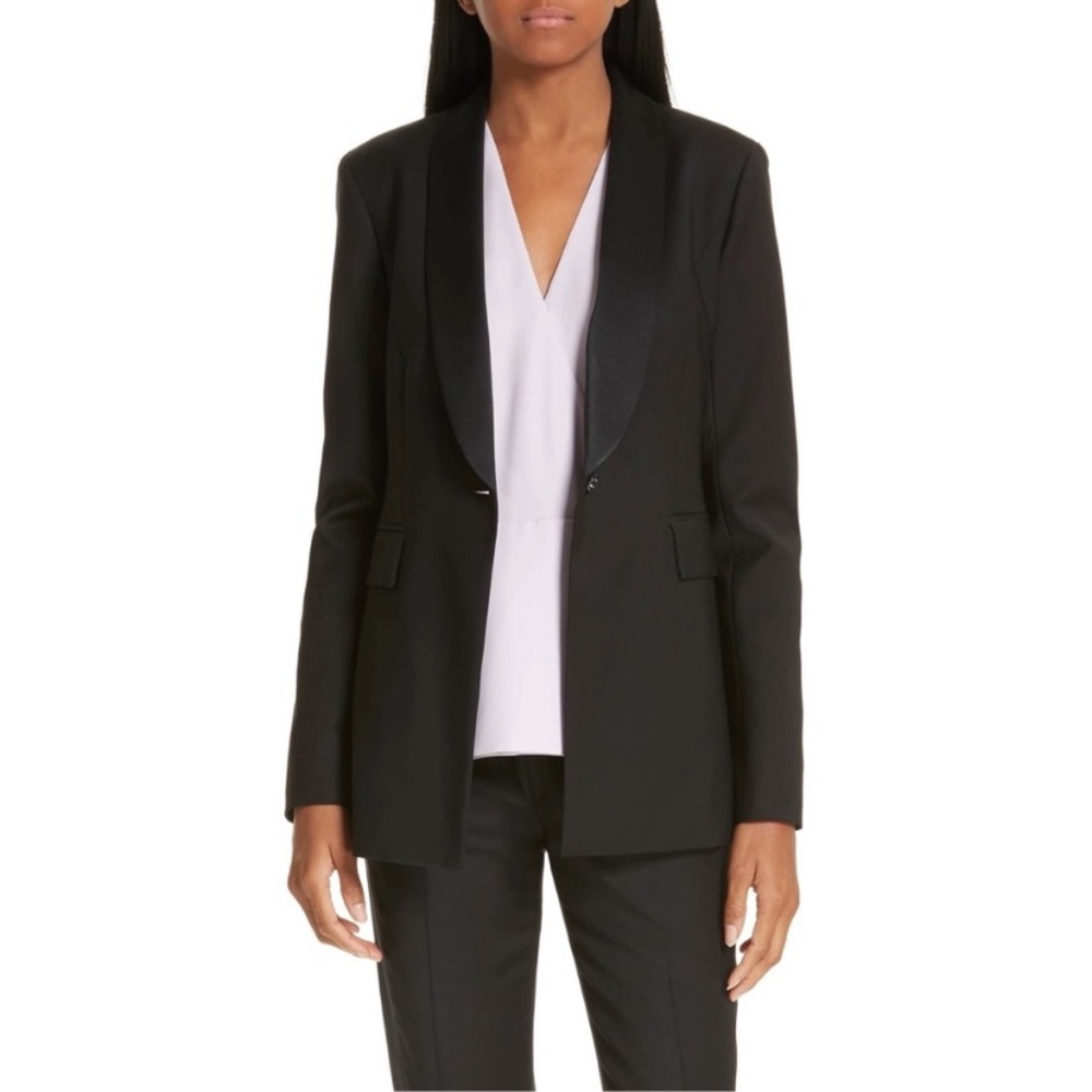LEWIT Women's Black Tuxedo Jacket Blazer
